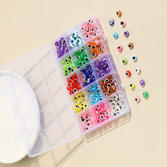 300pcs Devil's Eye Flat Resin Beads DIY Making Accessories