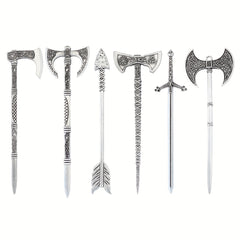 Viking Celtic Hair Clip Silvery Ax Hairpin Witch Sword Hair Stick Amulet