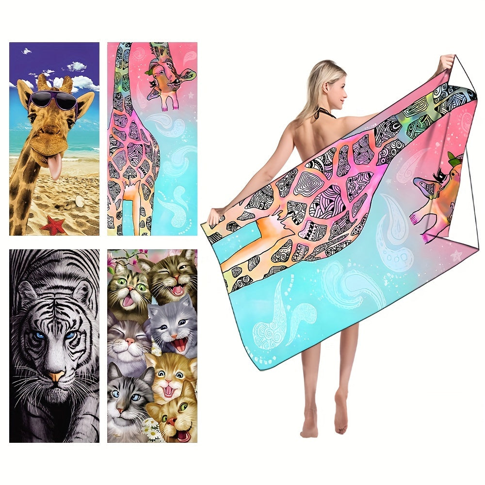 Cartoon Animal Beach Towel 70.8 x 35.4