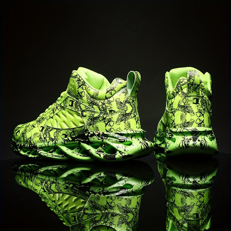 Men's Green Camo Blade Sneakers Outdoor Running Shoes