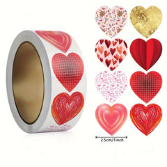 500pcs Heart Shape Stickers Birthday Party Seal Labels Self-adhesive Label