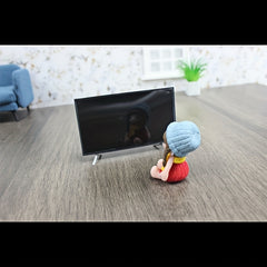 1:12 Scale Plastic Mini TV Model with Stand for Dollhouse Renovation