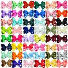 Solid Style Bow Hair Clip for Baby Girls - Duck Billed Clip