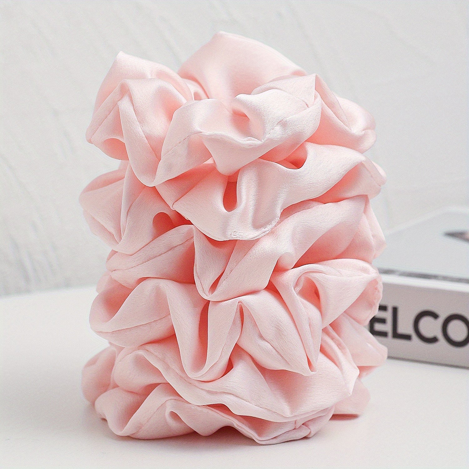 6pcs Women Scrunchies Hair Tie Style Solid Hair Ring For Ponytail Holder