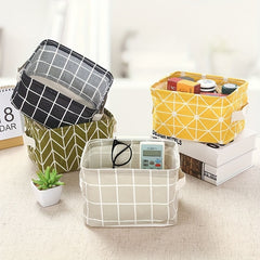 Mini Storage Basket Organizer For Makeup Book Baby Toy Canvas Bag