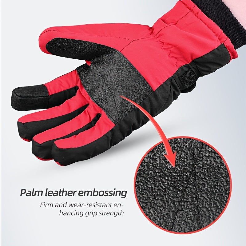 Warm Fleece Ski Gloves Touch Screen Waterproof Outdoor Sports Gloves