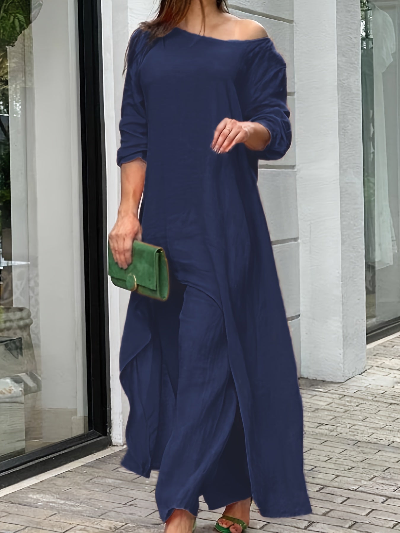  Solid Long Sleeve Top & Pants Set