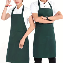 Adjustable Strap Bib Apron w/ 2 Pockets for Men & Women