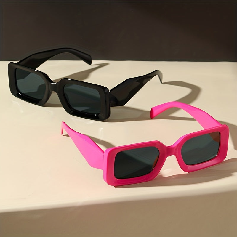 Rectangle Frame Sunglasses Y2K Minimalist Glasses UV400