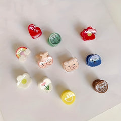 4pcs Small Hair Clips Animal Strawberry Rainbow Cloud Mini Clip