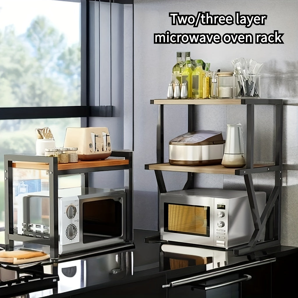 1PC Microwave Rack Stainless Steel Organizer 2 3 Layer Rice Cooker Rack