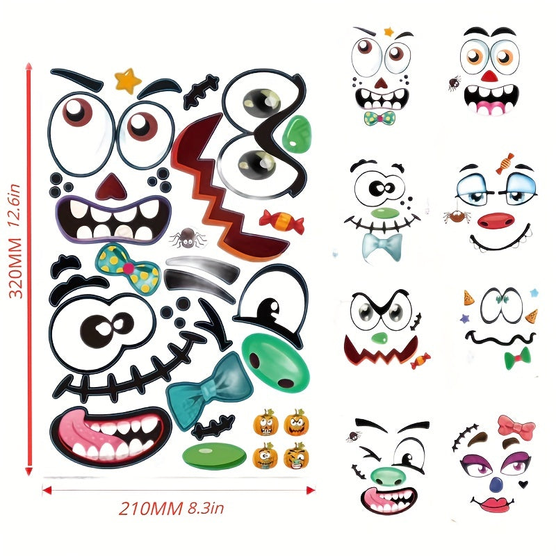 Halloween Pumpkin Face Stickers Trick Or Treat Party