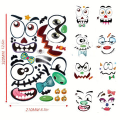 Halloween Pumpkin Face Stickers Trick Or Treat Party