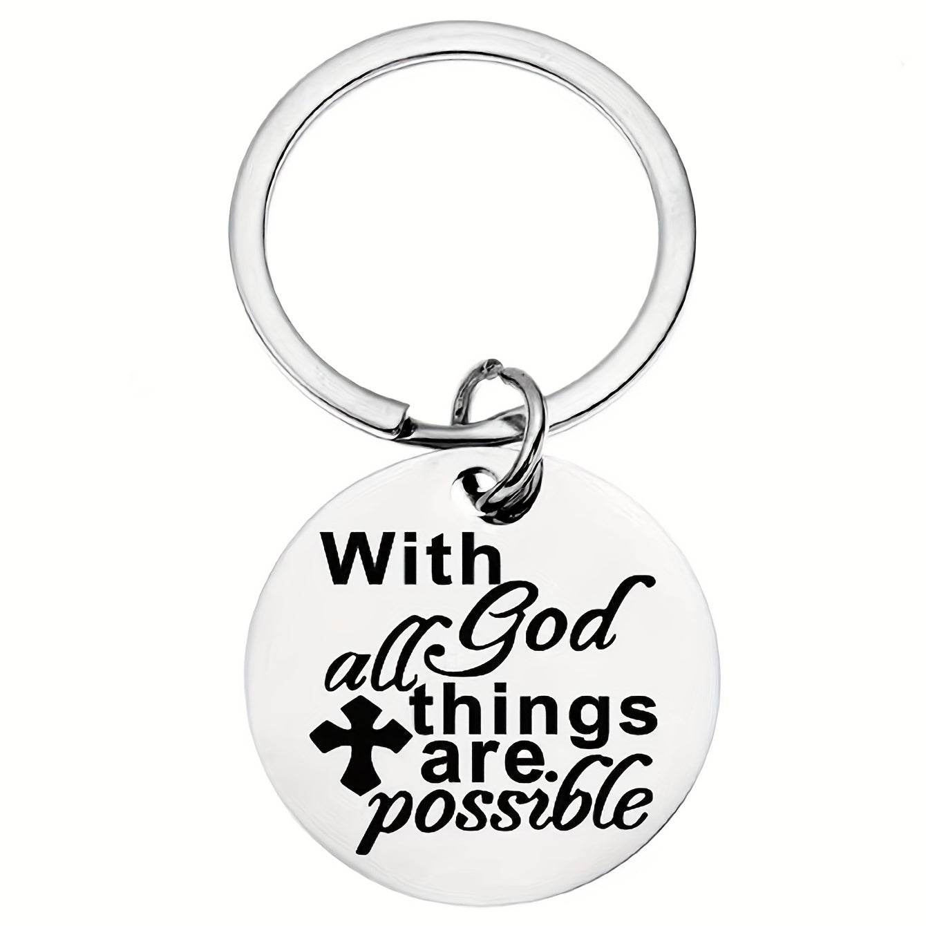 Stainless Steel Faith Keychain Small Gift For Christian