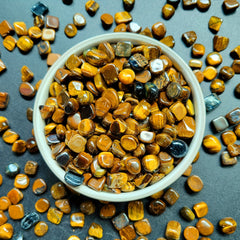 2OZ 4OZ Natural Tiger's Eye Rough Stones for Tumbling Wicca Reiki Healing