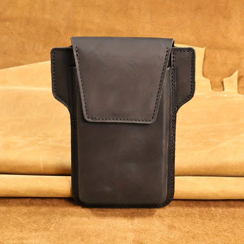 Men's Leather Waist Bag Mobile Phone Bag