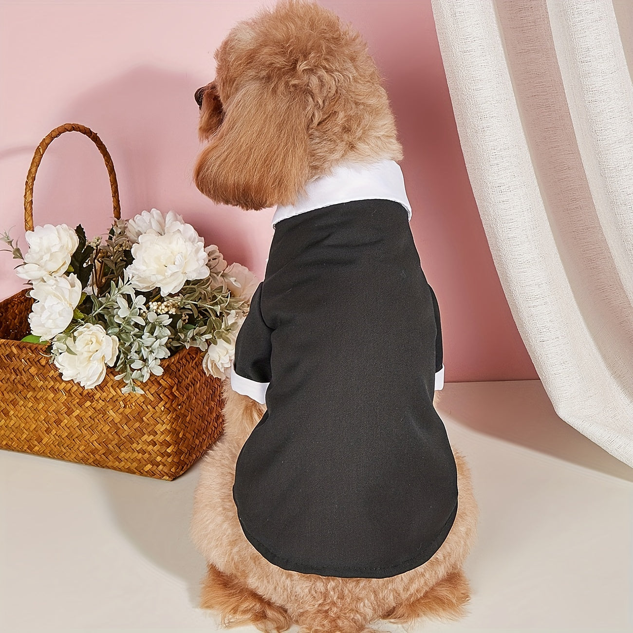 Pet Shirt Small Dog Clothes Wedding Formal Suit With Bow Tie Costume