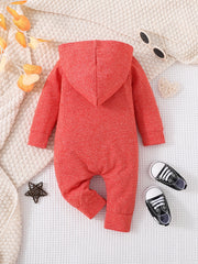Newborn Baby Boy Long Sleeve Romper Jumpsuit Hooded Onesie