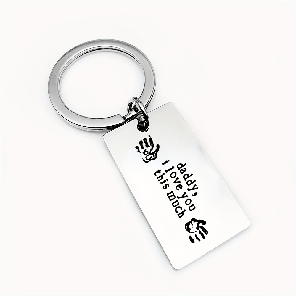 Daddy I Love You This Much Keychain Fathers Necklace