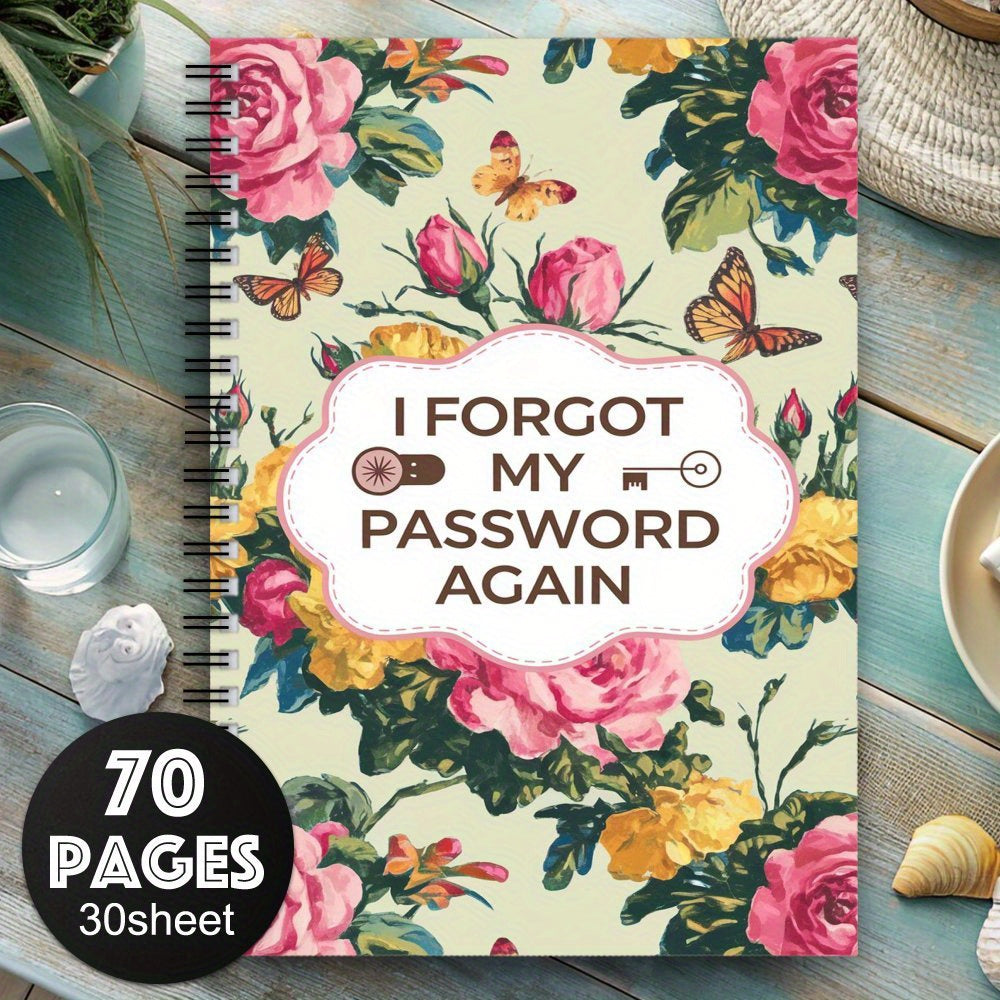 Floral Spiral Password Notebook 70 Pages