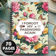 Floral Spiral Password Notebook 70 Pages
