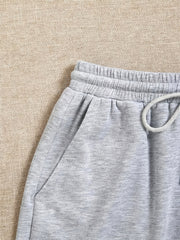 Elastic Waist Shorts Sporty Casual High Waist Shorts Women's Clothing