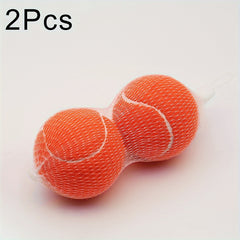 2pcs Durable Rubber Tennis Balls with Mesh Bag for Beginners Training