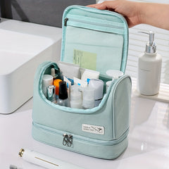 Large Capacity Cosmetic Bag Double Layer Toiletry Organizer
