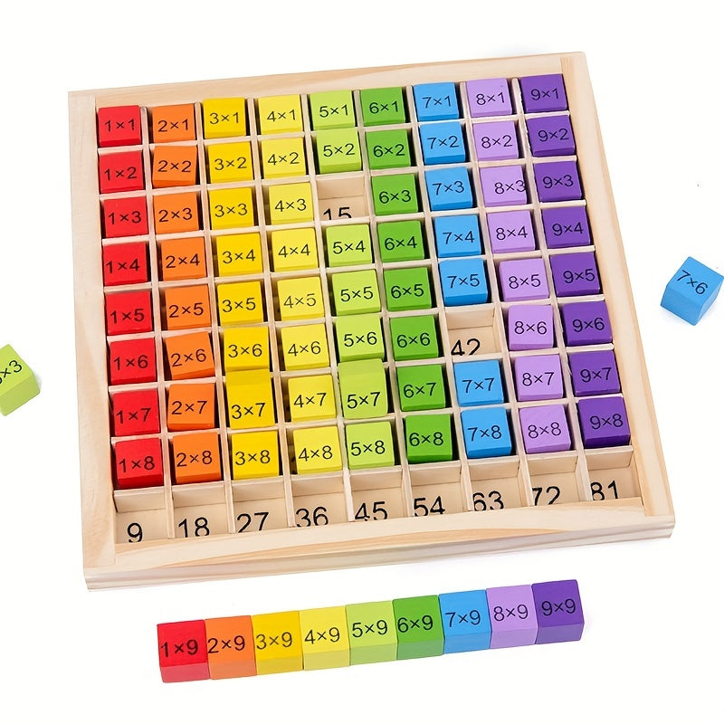 Wooden Math Multiplication 1-9 Times Tables Board Game