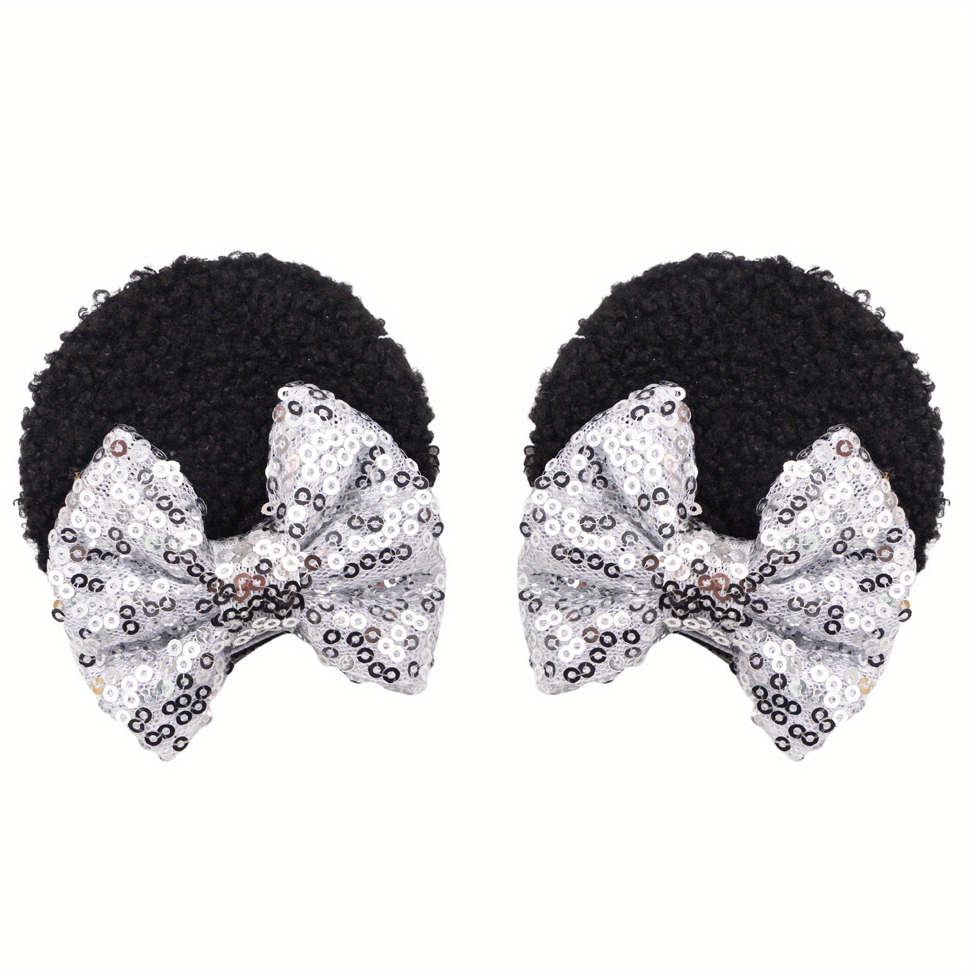 Sequin Mouse Ears Hair Clips Glitter Bows Baby Girls Hair Accessories