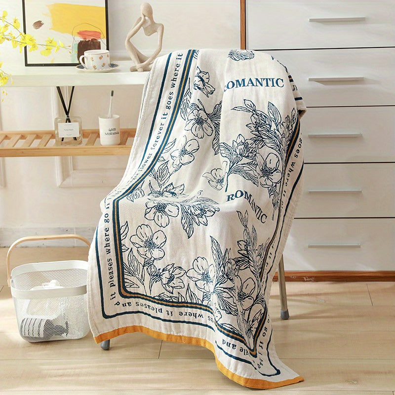 Flower Pattern Bath Sheet Soft and Absorbent Towel
