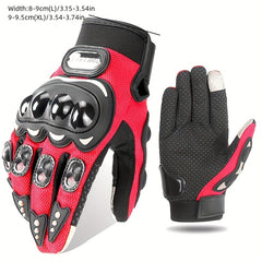 Touch Screen Motorcycle Riding Gloves with Hard Knuckle Protection