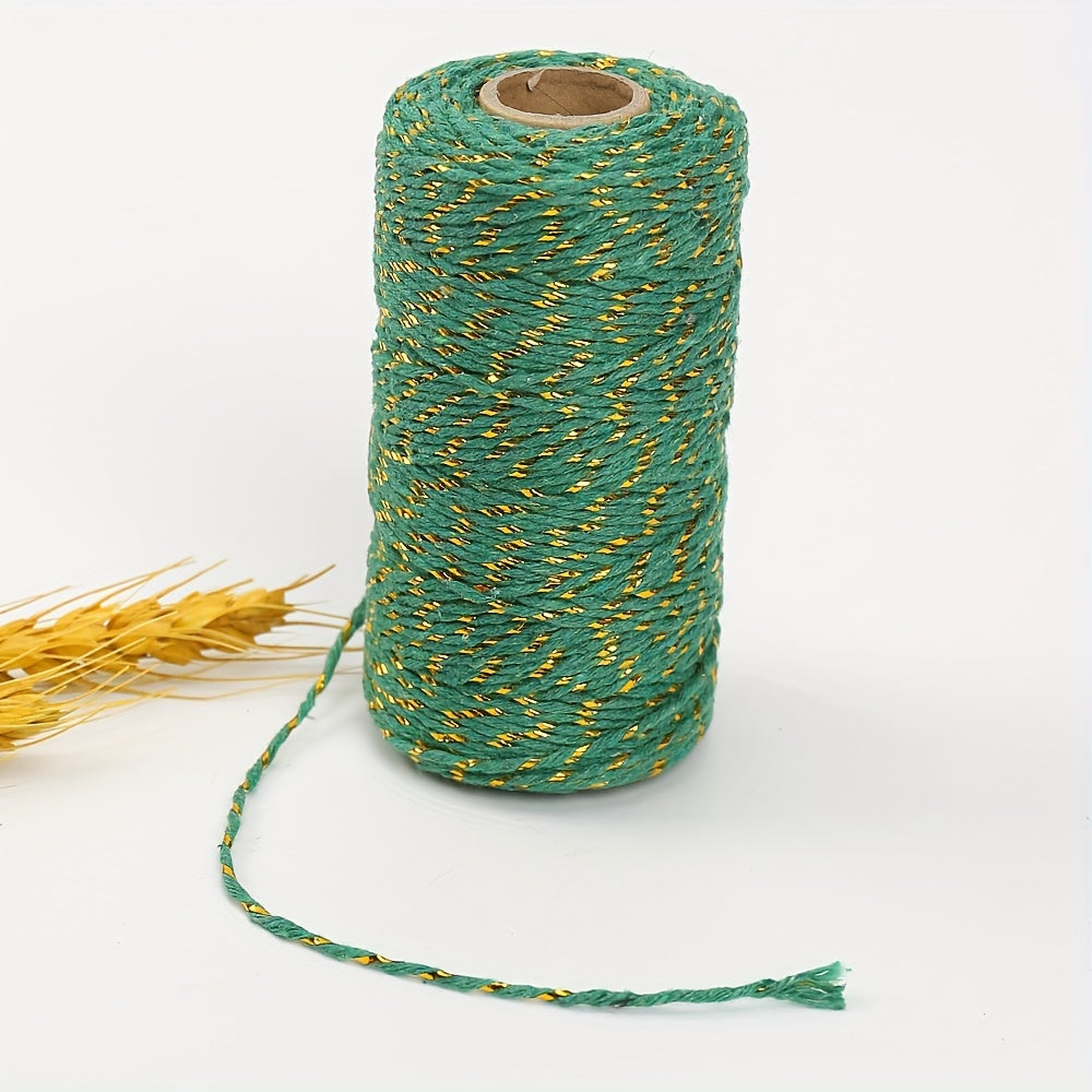 328ft Cotton Bakers Twine String Gold Metallic Festive Holiday Wedding Cord