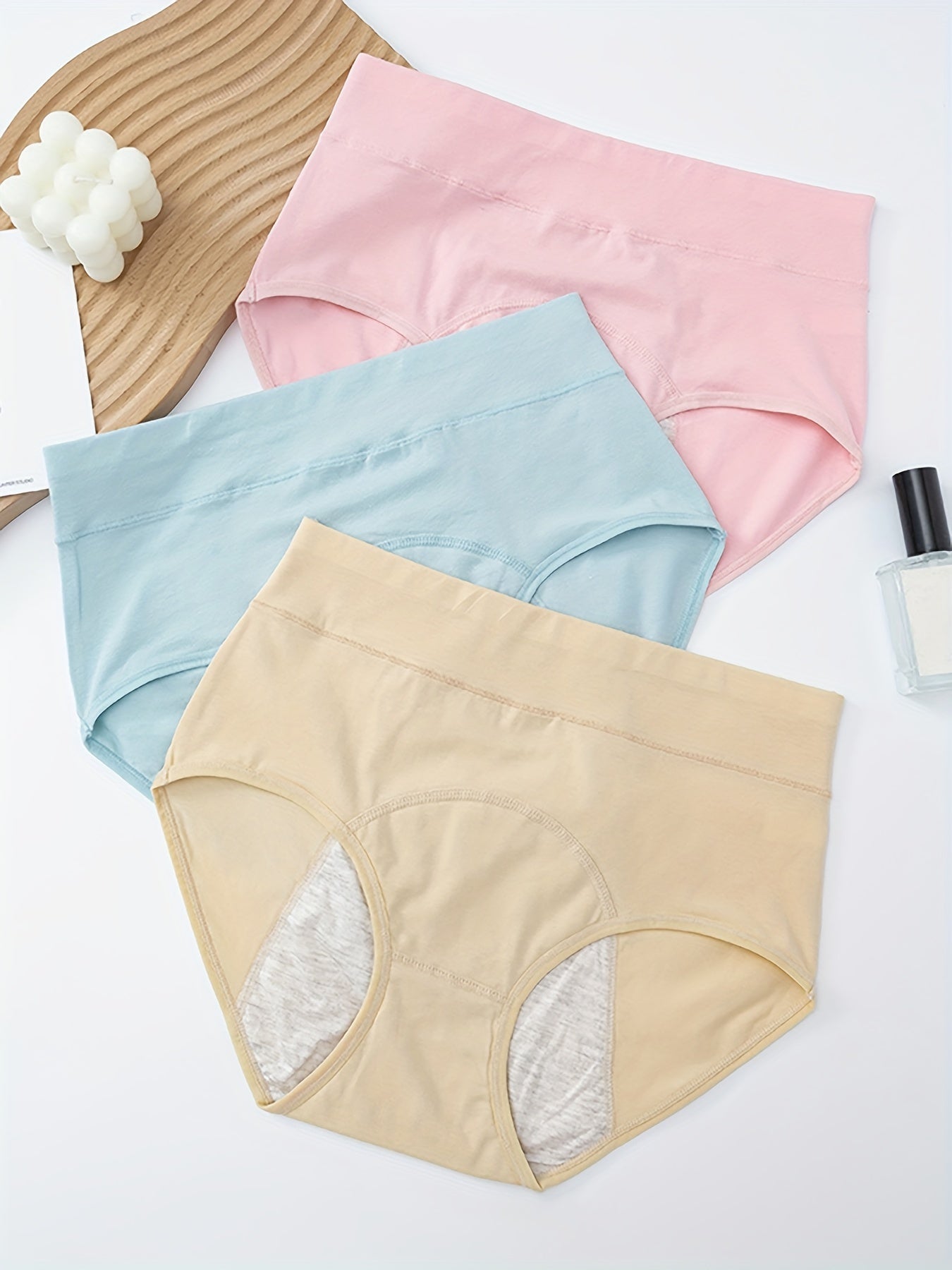 3pcs Period Panties Full Coverage Anti Leak Women's Underwear