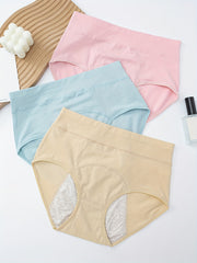 3pcs Period Panties Full Coverage Anti Leak Women's Underwear