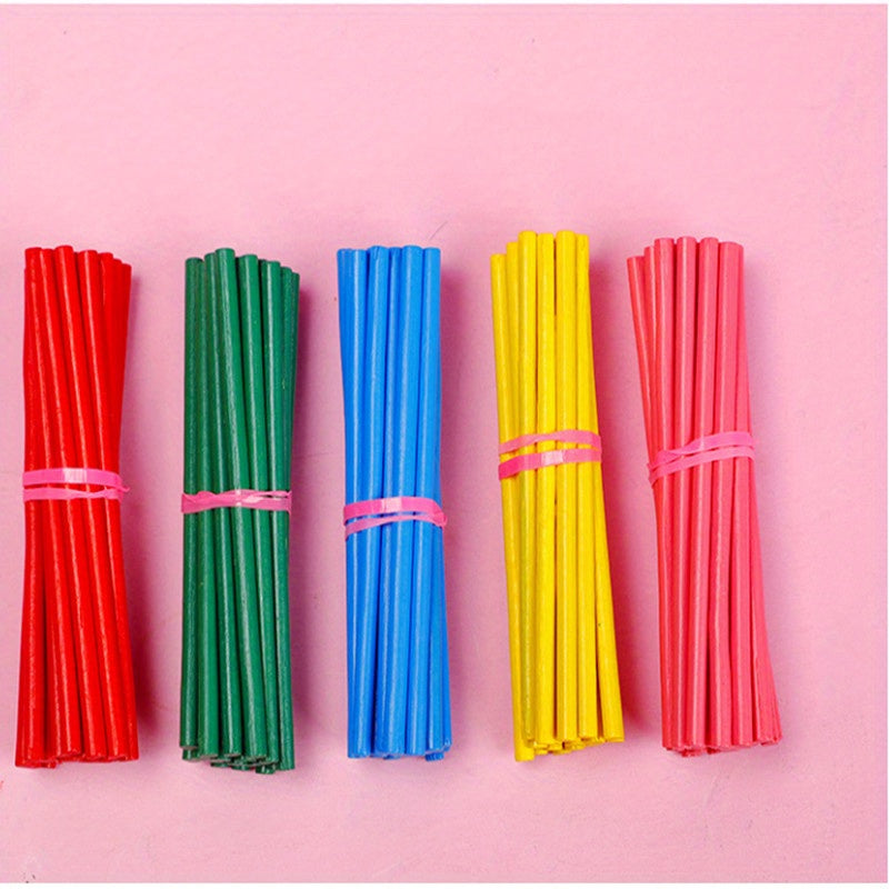 100pcs Colorful Wooden Counting Rods Educational Kids Mathematics Toys