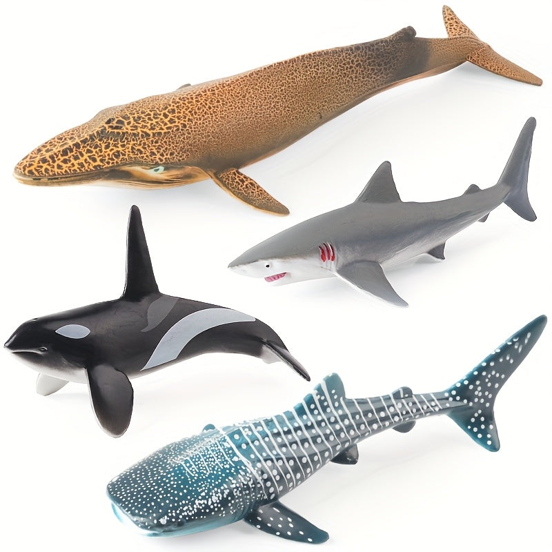 4pcs Shark Toys Figurines Realistic Sea Creatures Shark Toy