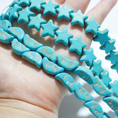 30 Stars 25 Moon Turquoise Beads DIY Necklace Bracelet