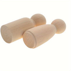2pcs Large Wooden Dolls for DIY and Painting