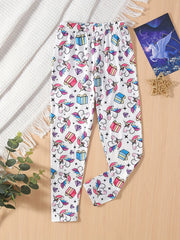 Girls' Unicorn Full Print Skinny Pants Leggings Ankle Length