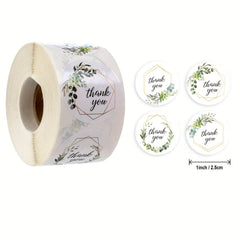 Thank You Flower Stickers 500pc 4 Patterns Flowers Plants Sealing Labels