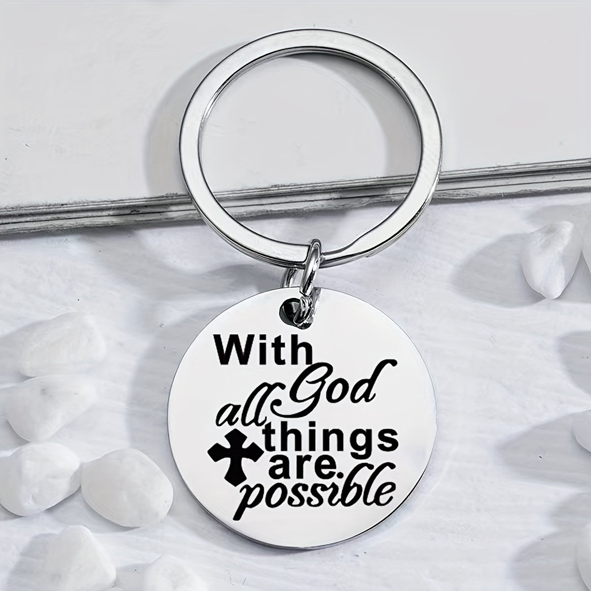 Stainless Steel Faith Keychain Small Gift For Christian