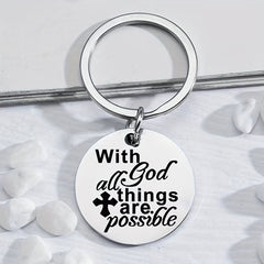 Stainless Steel Faith Keychain Small Gift For Christian