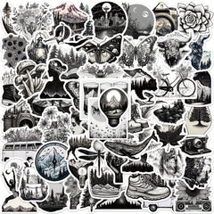 60pcs Dark Gothic Outdoor Graffiti Stickers Waterproof DIY Handbook Sticke