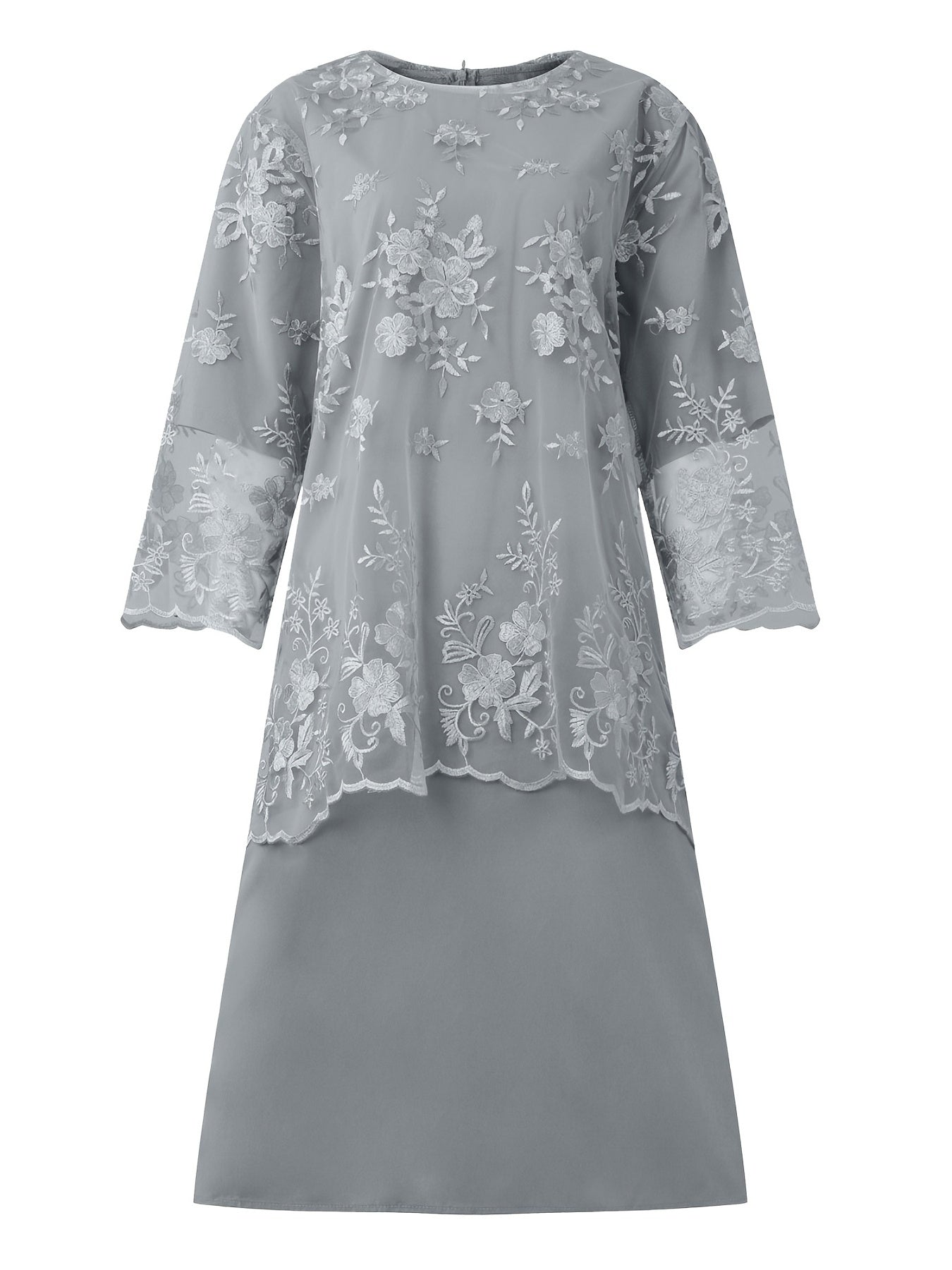  Formal Dress Women's Plus Floral Jacquard Mesh Fit Wedding