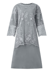  Formal Dress Women's Plus Floral Jacquard Mesh Fit Wedding