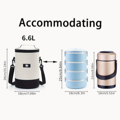 6L Insulated Lunch Bag Durable Oxford Cloth Leak Proof Cooler Tote