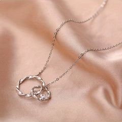 Twisted Zirconium Pendant Necklace Holiday Gift for Girls