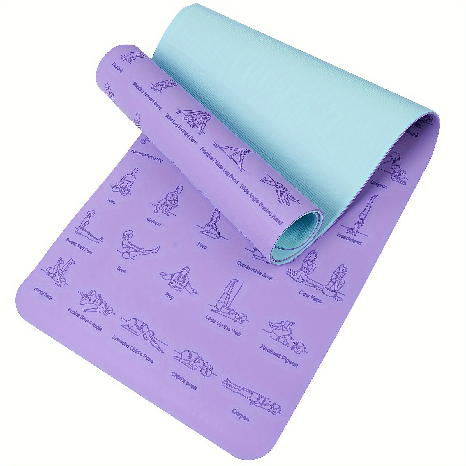 6mm TPE Yoga Mat Non slip Fitness Mat w/ Carrying Strap for Gymnastics Pilates