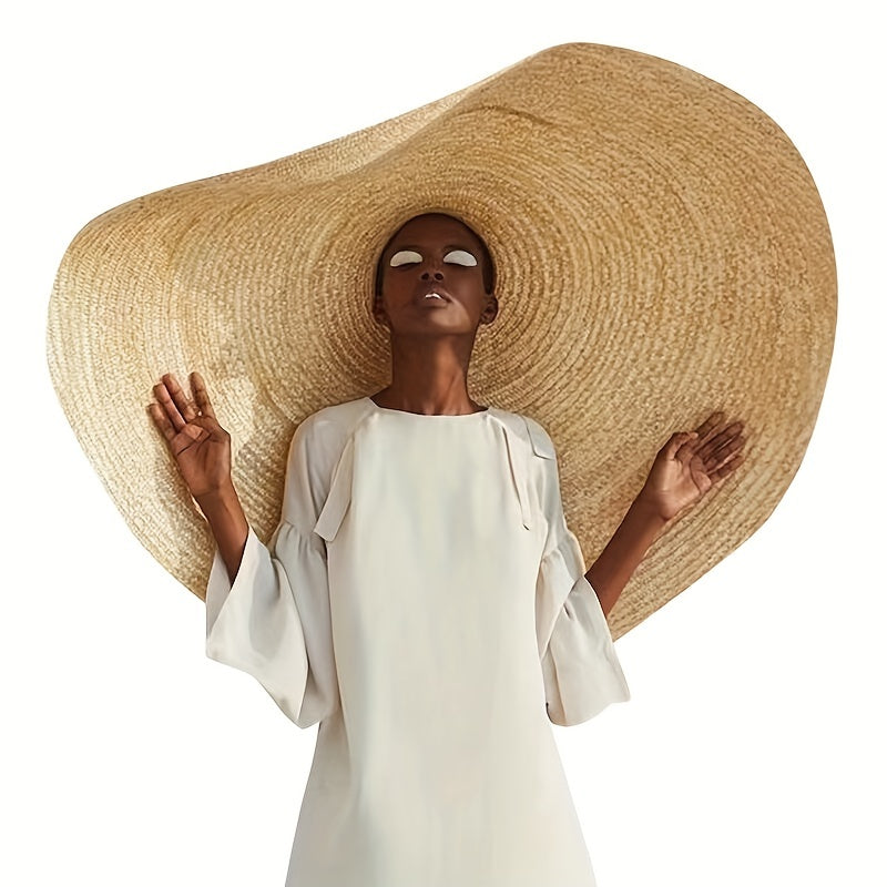 Vintage Large Brim Straw Hat Summer Beach Hats For Women